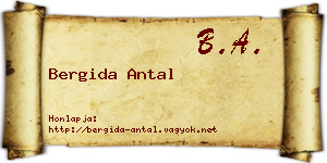 Bergida Antal névjegykártya